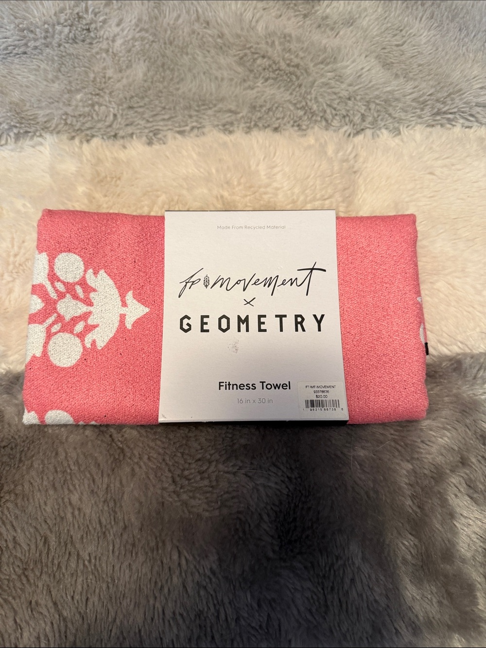 FP Movement by Free People Pink and White Fitness Towel